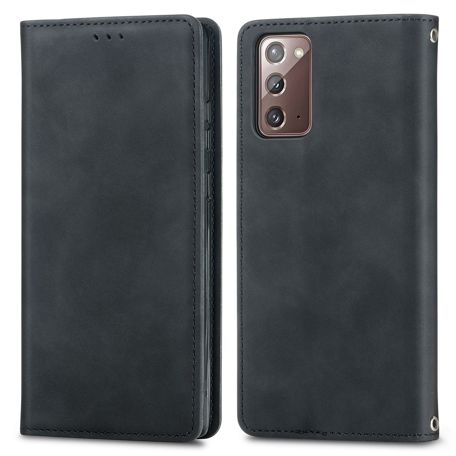 PU Leather Protective Phone Case For Samsung Galaxy Note20 5G Note20 Skin-touch Retro Magnetic Auto Closing Stand Anti-fall Phone Cover Card Holder PU Leather Protective Phone Case For Samsung Galaxy Note20 5G Note20 Skin-touch Retro Magnetic Auto Closing Stand Anti-fall Phone Cover Card Holder